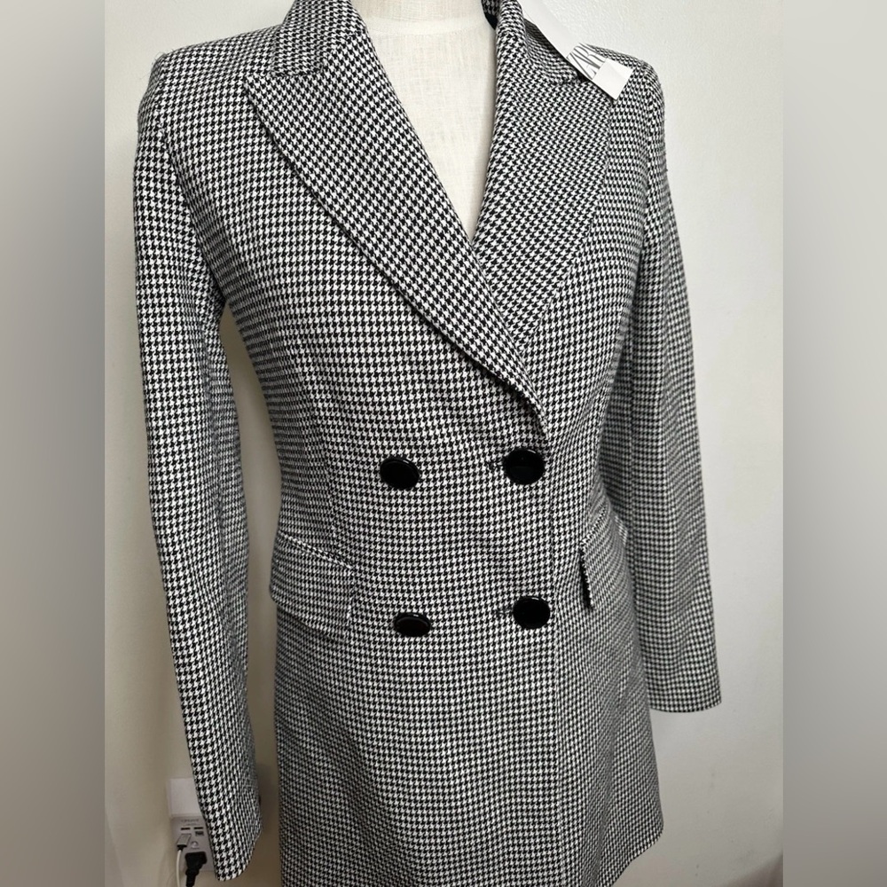 Zara houndstooth double-breasted blazer for women in size S